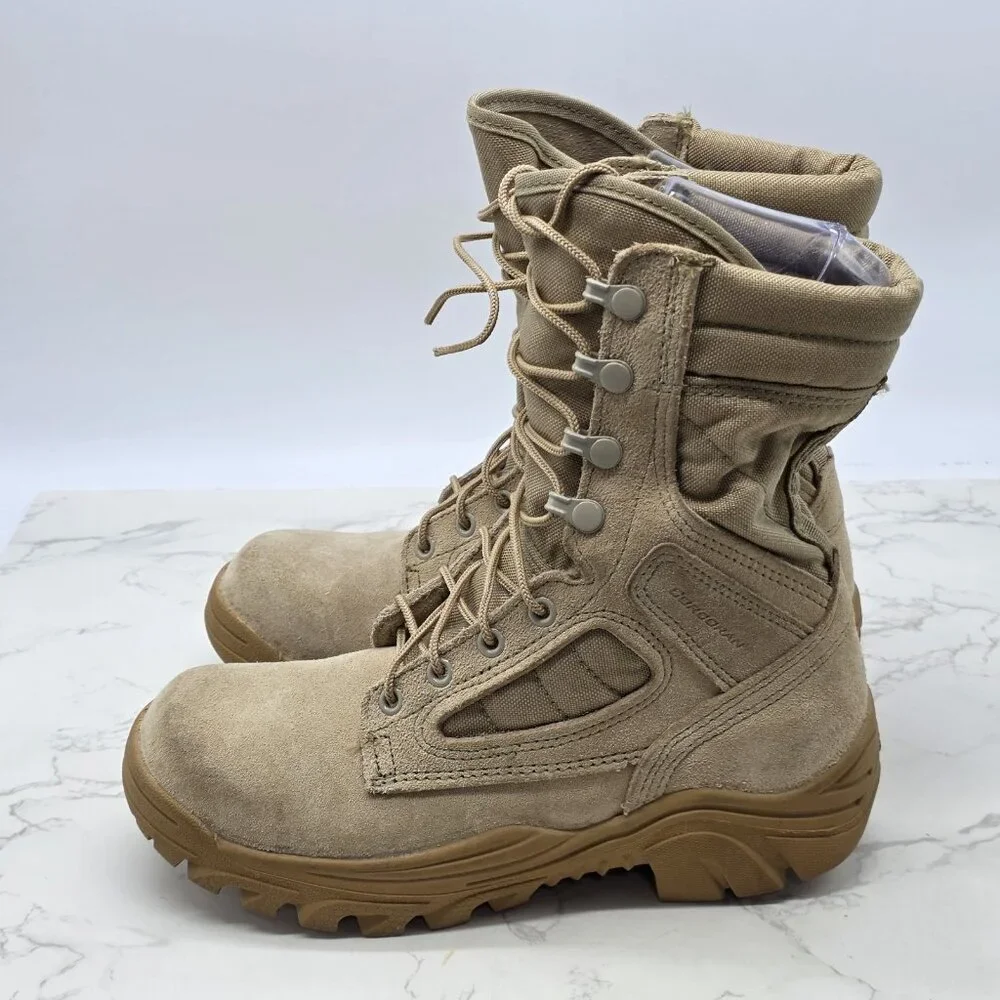Corcoran Military Leather Boots Mens 6 Women 8 Brown USA Vibram Combat Steel Toe